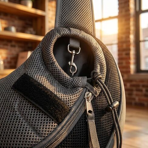 Pet Sling Carrier, Mesh Adjustable Pet Sling Carrier Zipper Pocket Breathable Hand Free for Small Medium Dogs Cats Outdoor Travel (up to 5 pounds) in Kuwait