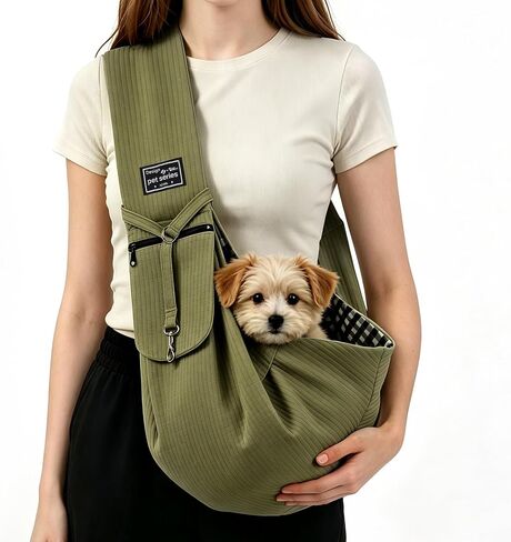 Dog Sling Carrier for Small Dogs and Cats, Puppy Carrier Sling with Pocket in Kuwait