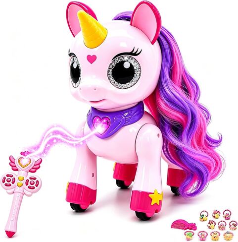Holyton Remote Control Unicorn Robot Toy for Girls Ages 6+, Magic Wand in Kuwait