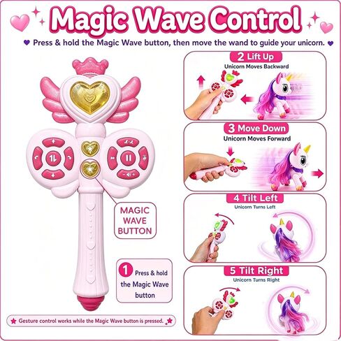 Holyton Remote Control Unicorn Robot Toy for Girls Ages 6+, Magic Wand in Kuwait