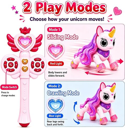 Holyton Remote Control Unicorn Robot Toy for Girls Ages 6+, Magic Wand in Kuwait