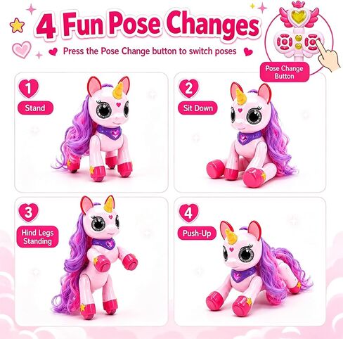 Holyton Remote Control Unicorn Robot Toy for Girls Ages 6+, Magic Wand in Kuwait