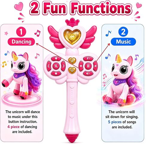 Holyton Remote Control Unicorn Robot Toy for Girls Ages 6+, Magic Wand in Kuwait