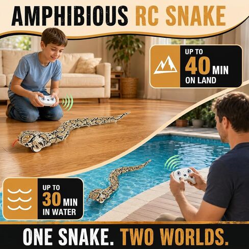 Remote Control Snake Toy, Amphibious RC Snake Gift for Kids 5-8-13 Year Old in Kuwait