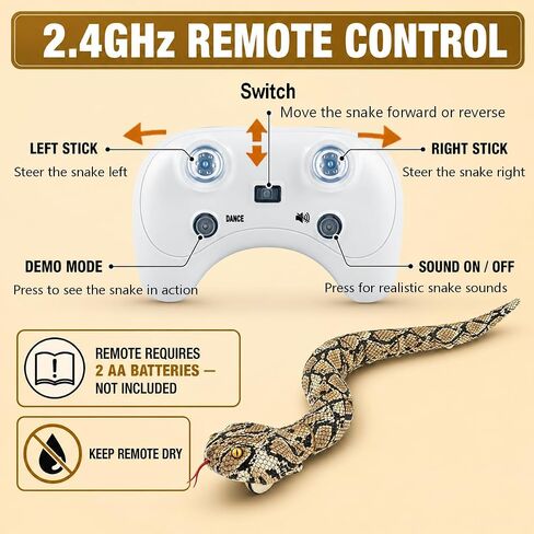 Remote Control Snake Toy, Amphibious RC Snake Gift for Kids 5-8-13 Year Old in Kuwait