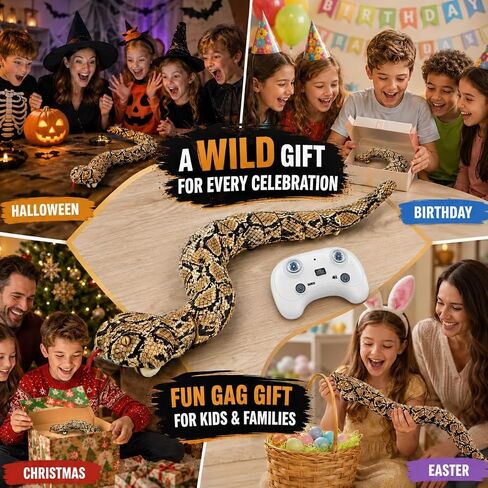 Remote Control Snake Toy, Amphibious RC Snake Gift for Kids 5-8-13 Year Old in Kuwait