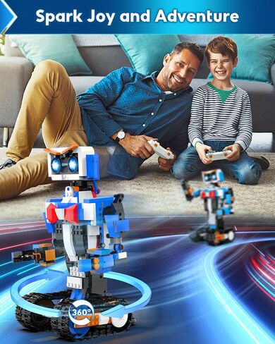 Robot Building Kits for Kids, Stem Toys for Boys Age 8-12, APP & Remote Control Educational Coding Building Sets, Programmable Robot for Kids, Rechargeable Robotic Kit Gifts for Girls Boys (728 PCS) in Kuwait