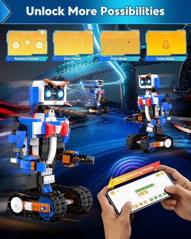 Robot Building Kits for Kids, Stem Toys for Boys Age 8-12, APP & Remote Control Educational Coding Building Sets, Programmable Robot for Kids, Rechargeable Robotic Kit Gifts for Girls Boys (728 PCS) in Kuwait