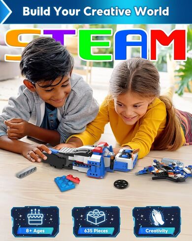 Robot Building Kits for Kids, Stem Toys for Boys Age 8-12, APP & Remote Control Educational Coding Building Sets, Programmable Robot for Kids, Rechargeable Robotic Kit Gifts for Girls Boys (728 PCS) in Kuwait