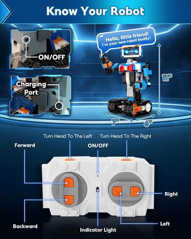 Robot Building Kits for Kids, Stem Toys for Boys Age 8-12, APP & Remote Control Educational Coding Building Sets, Programmable Robot for Kids, Rechargeable Robotic Kit Gifts for Girls Boys (728 PCS) in Kuwait