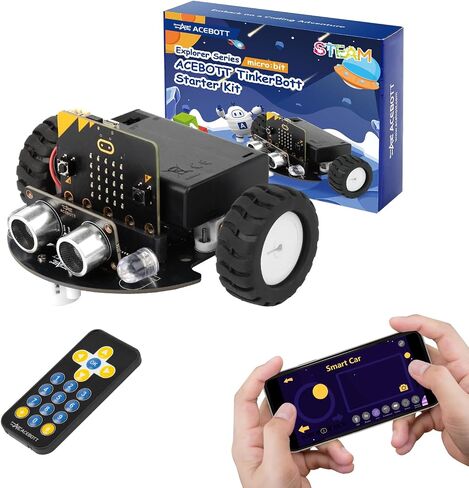 Robotics for Kids Ages 8-12, ACEBOTT Smart Robot Arm Car Kit with 5DOF, STEM Toys for Boys Age 8-12 12-16+, ESP32 Arduino/Python/Blockly Coding, App & Remote Control, STEM DIY Gift for Teens & Adults in Kuwait