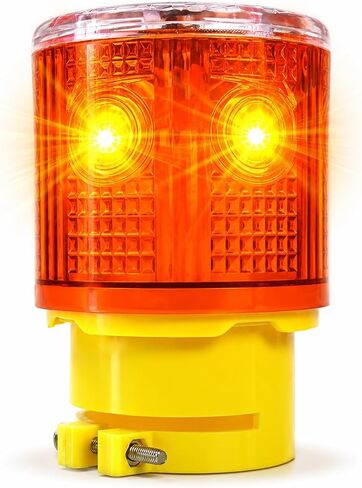 مصباح وامض ضوء تحذيري بالطاقة الشمسية: تثبيت لاسلكي LED فائق السطوع 360 درجة تشغيل/إيقاف تشغيل IP65 مقاوم للماء تلقائيًا للبناء، وحركة المرور، والرصيف، والبحرية، وبرج الرافعة، والمصنع (أحمر) in Kuwait