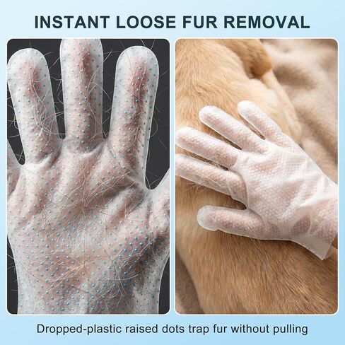 4-in-1 Pet Grooming Glove Wipes – Deshedding, Cleaning, Massage & Coat Care – Removes Loose Fur, Dirt & Odor – Honey, Shea Butter & Oat – 5X Moisture – Waterless Dog & Cat Bath in Kuwait