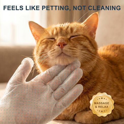 4-in-1 Pet Grooming Glove Wipes – Deshedding, Cleaning, Massage & Coat Care – Removes Loose Fur, Dirt & Odor – Honey, Shea Butter & Oat – 5X Moisture – Waterless Dog & Cat Bath in Kuwait