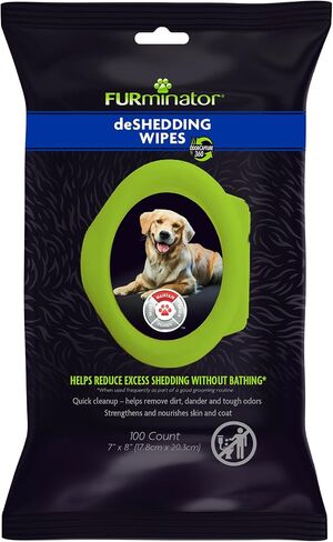 FURminator DeShedding Grooming Wipes for Dogs, 100 Count in Kuwait