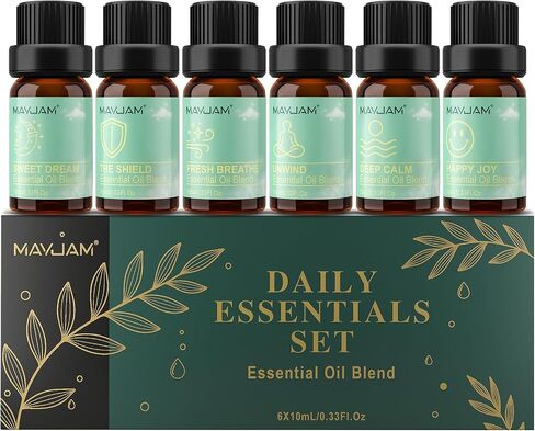 MAYJAM 28Pcs Essential Oil Gift Set, for Diffusers, Humidifiers, Skin Care, Massage, Soap and Candle Making, Gift for Friend, 24 x 5ml Pure Essential Oils and 4 x 10ml Oil Blends in Kuwait