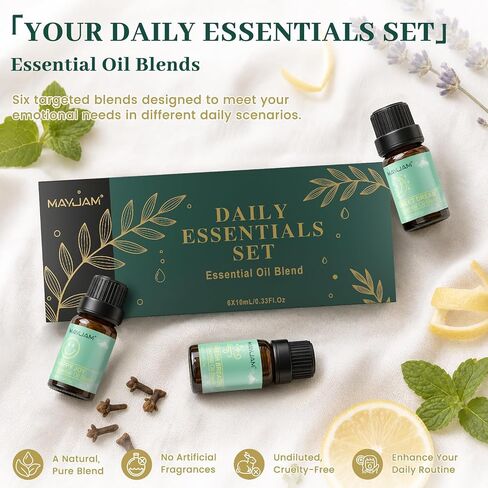 MAYJAM 28Pcs Essential Oil Gift Set, for Diffusers, Humidifiers, Skin Care, Massage, Soap and Candle Making, Gift for Friend, 24 x 5ml Pure Essential Oils and 4 x 10ml Oil Blends in Kuwait
