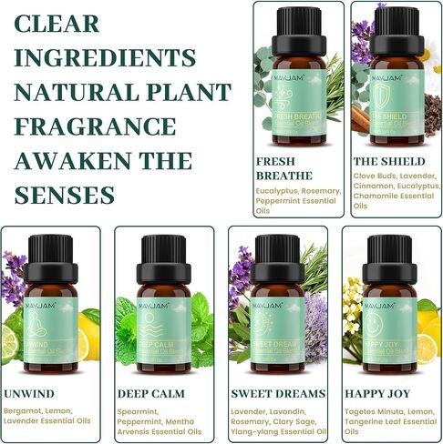MAYJAM 28Pcs Essential Oil Gift Set, for Diffusers, Humidifiers, Skin Care, Massage, Soap and Candle Making, Gift for Friend, 24 x 5ml Pure Essential Oils and 4 x 10ml Oil Blends in Kuwait