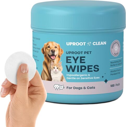 Uproot Clean Cat & Dog Eye Wipes: Hypoallergenic Eye Wipes for Dogs, 100ct. in Saudi Arabia