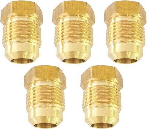 Brass 45 Degree Flare 5/16" OD Plug, SAE Flared Tube Fitting, Seal Plugs, 5pcs in Kuwait