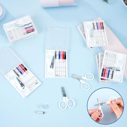 Milkary 60 Boxes Mini Sewing Kit, Travel Portable Hand Sewing Kit Bulk, Pre-Thread Needle Tools Holder Box with Threads Scissors Pin Button for Beginner Traveler DIY Repair Home Hotel in Saudi Arabia