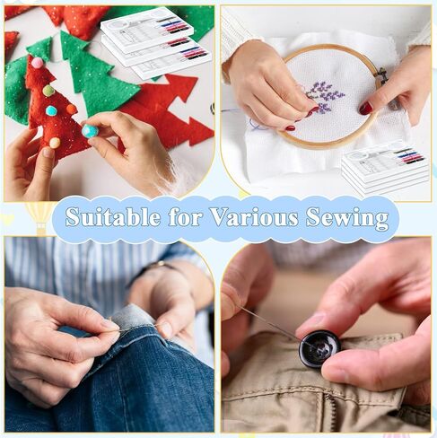 Milkary 60 Boxes Mini Sewing Kit, Travel Portable Hand Sewing Kit Bulk, Pre-Thread Needle Tools Holder Box with Threads Scissors Pin Button for Beginner Traveler DIY Repair Home Hotel in Saudi Arabia