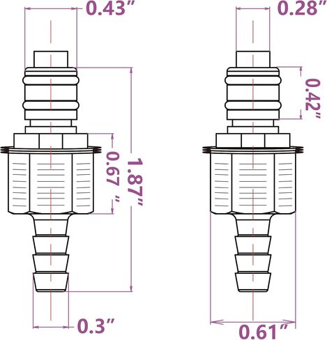 Quick-Disconnect Hose Barb Insert，Plastic Quick Connect Male/Female Coupling Connector,Apply to 1/4" Inner Diameter hose,2 Female Connectors and 2 Male Connectors in Kuwait