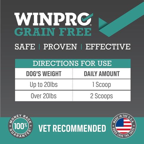 WINPRO Dog Probiotic Powder Meal Topper, Spray Dried Plasma with Prebiotics and Probiotics for Digestive Support and Gut Health for Dogs, All Breeds, Ages, and Sizes, 60 Scoops, Made in USA in Kuwait