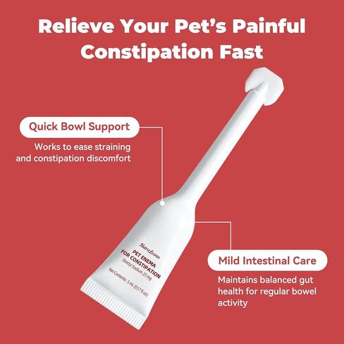 Constipation Relief for Dogs and Cats-Fast Acting,Gently Stool Stimulates,Supports Healthy Bowel Movements and Hairball Remedy,Vet Recommended,Disposable Pet Relief for Cats & Dogs,6 Pack 5ml in Kuwait