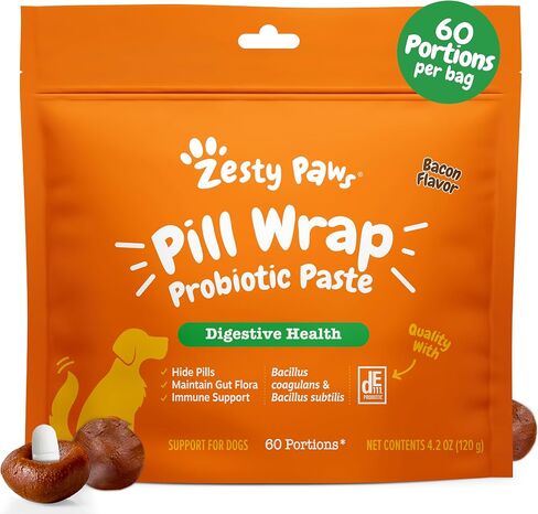 Zesty Paws Probiotic Pill Wrap for Dogs - Paste, Bacon, 60 Portions in Kuwait