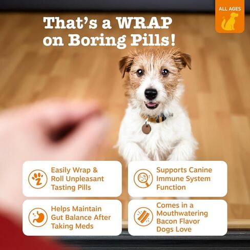 Zesty Paws Probiotic Pill Wrap for Dogs - Paste, Bacon, 60 Portions in Kuwait