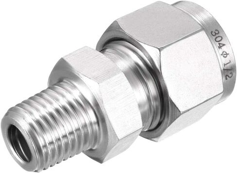 uxcell Stainless Steel Compression Tube Fitting 1/2 NPT Male x 1/2" Tube OD in Kuwait