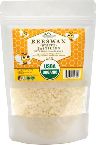 US Organic Beeswax 100% Pure Yellow Pastilles, 4 oz (Small) in Kuwait