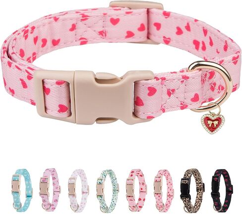Dog Collar for Small, Medium & Large Dogs(PinkHeart,S) in Kuwait