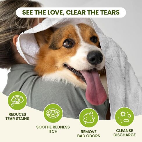 PawSono Dog Eye Wipes for Dogs and Cats, Unscented, 100 Count in Kuwait