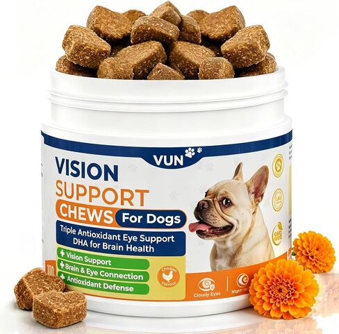 VUN Dog Eye Supplements-Dog Vision Supplement Soft Chew for Cloudy Eyes in Kuwait
