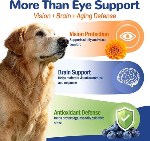 VUN Dog Eye Supplements-Dog Vision Supplement Soft Chew for Cloudy Eyes in Kuwait