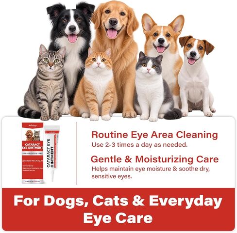 Eye Drops for Dogs & Cats, NAC 2% & Lanosterol Formula, For Vision Clarity in Kuwait