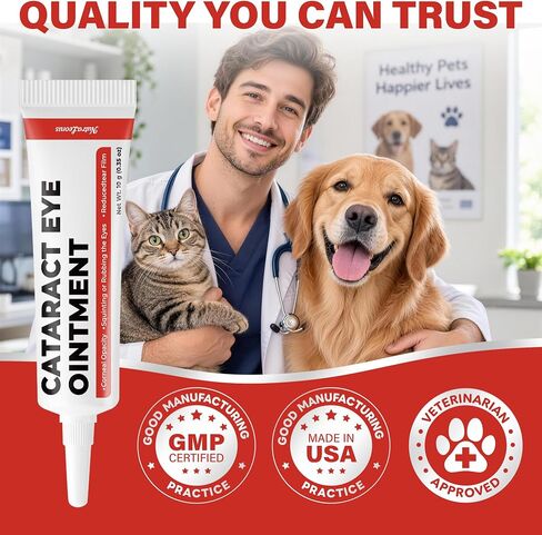 Eye Drops for Dogs & Cats, NAC 2% & Lanosterol Formula, For Vision Clarity in Kuwait