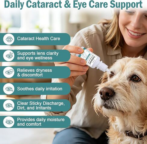 Cataract Eye Drops for Dogs, Improve Vision Clarity & Comfort, Support Eye Moisture, Preservative-Free, Daily Gentle Pet Eye Care Formula in Saudi Arabia