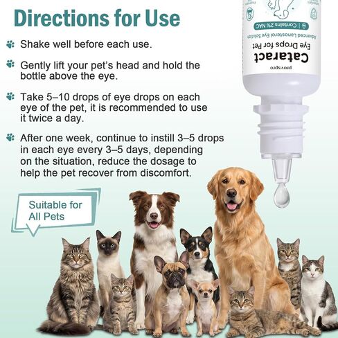 Cataract Eye Drops for Dogs, Improve Vision Clarity & Comfort, Support Eye Moisture, Preservative-Free, Daily Gentle Pet Eye Care Formula in Saudi Arabia