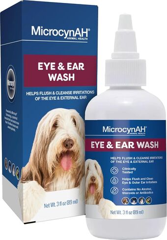 Manna Pro MicrocynAH Ear & Eye Wash for Dogs, Cats, and Other Animals, 3oz in Kuwait