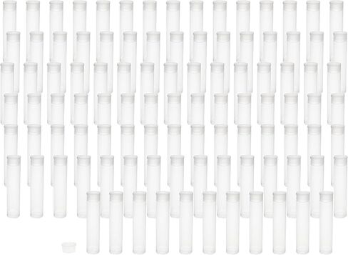 The Beadsmith Clear Plastic Tubes - 2-Inch-Long Round Tubes, 3/8 Inches in Diameter - Flat Caps - Use for Beads, Bath Salts, Wedding & Party Favors, Home or Office Storage - Bag of 100 in Saudi Arabia