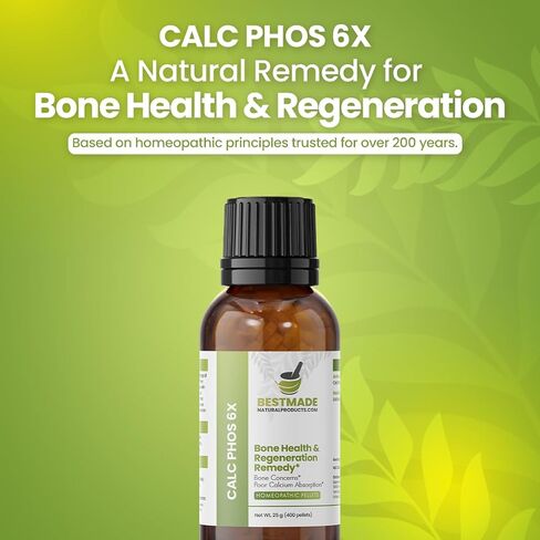 زيت Calc Phos 6X من Bestmade Naturalproducts.com لصحة وتجديد العظام - علاج الملح الخلوي - يستخدم لمشكلات النمو والعظام المكسورة - يساعد في التعافي من الأمراض والعدوى - يساعد في علاج حمض الكالسيوم in Kuwait
