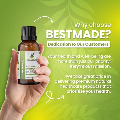 زيت Calc Phos 6X من Bestmade Naturalproducts.com لصحة وتجديد العظام - علاج الملح الخلوي - يستخدم لمشكلات النمو والعظام المكسورة - يساعد في التعافي من الأمراض والعدوى - يساعد في علاج حمض الكالسيوم in Kuwait