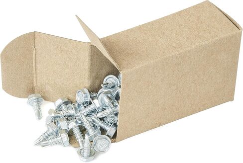 #10 x 3/4'' Hex Washer Head Self-Drilling Tek Screw Zinc Plated Steel for Attaches Sheet Metal Steel or Steel to Metal - Box of 100 in Kuwait