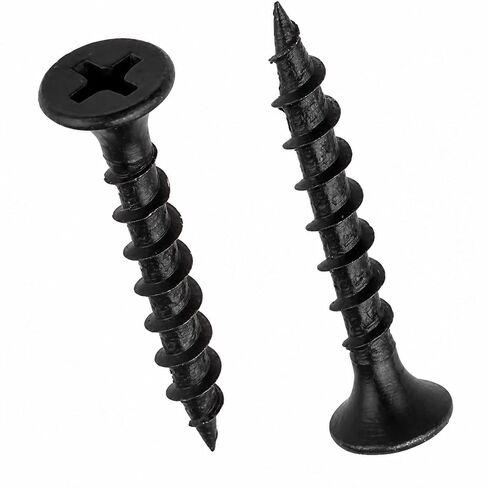 zcfochi Screws #8 x 3" Drywall Screws 120PCS Coarse Thread Sheetrock Wood Screws with Phillips Drive,1 LBS Flat Truss Head Self Tapping Screws Black Phosphate Coated Stainless Fast Self Tapping in Saudi Arabia