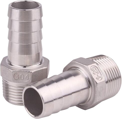 DERNORD Stainless Steel 1/4" Hose Barb x 1/8" NPT Male - Home Brew Pipe Fitting Pack of 2 in Kuwait