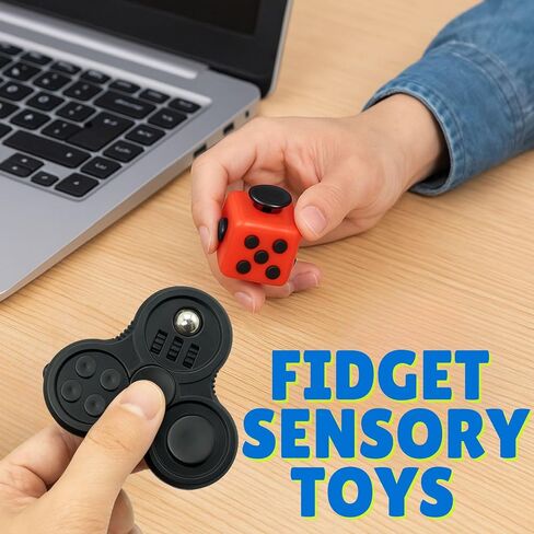 Fidget Cube for Adults 3 Pack Set, Fidget Cube Bundle with Infinity Cube & Rotating Hand Fidget, Fidget Square Cube Pieces for Desk, Office, and Everyday Use in Saudi Arabia