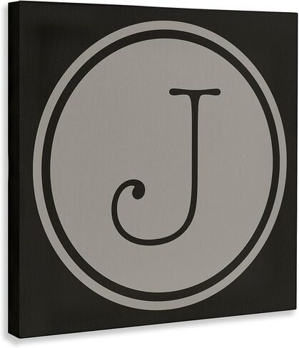 Stupell Industries Modern D Initial Elevator Key Circular Shape, Designed by Ziwei Li Canvas Wall Art, 36 x 36, Grey in Kuwait